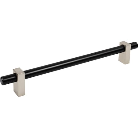 Jeffrey Alexander 12In. Center-To-Center Matte Black W/ Satin Nickel Larkin Appliance Pull 478-12MBSN